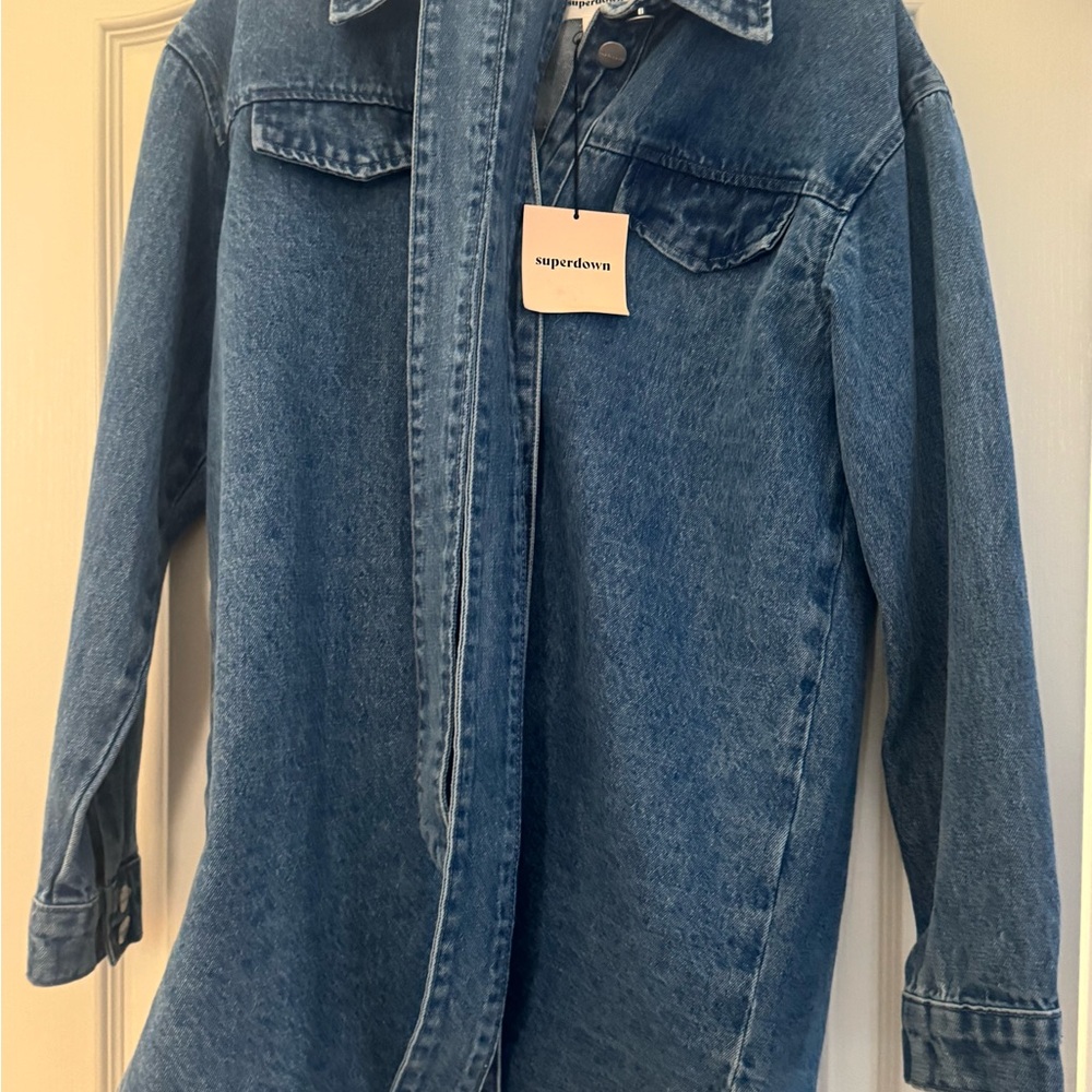 Superdown Classic Blue Denim Shirt